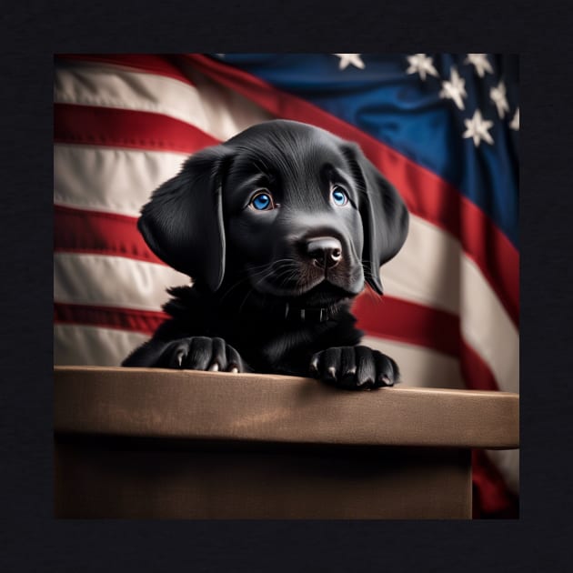 Patriotic Black Lab Puppy by AnchoredK9s